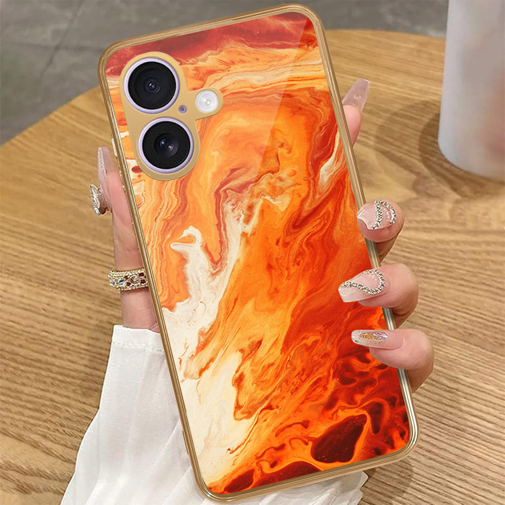 iPhone 17 - Mystic Marble Series - HQ Premium Shine Durable Golden Electroplate Case