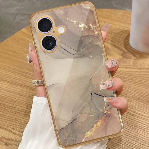 iPhone 17 - Mystic Marble Series - HQ Premium Shine Durable Golden Electroplate Case