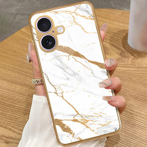 iPhone 16 Plus - Mystic Marble Series - HQ Premium Shine Durable Golden Electroplate Case