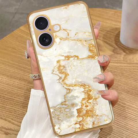 iPhone 16 - Mystic Marble Series - HQ Premium Shine Durable Golden Electroplate Case