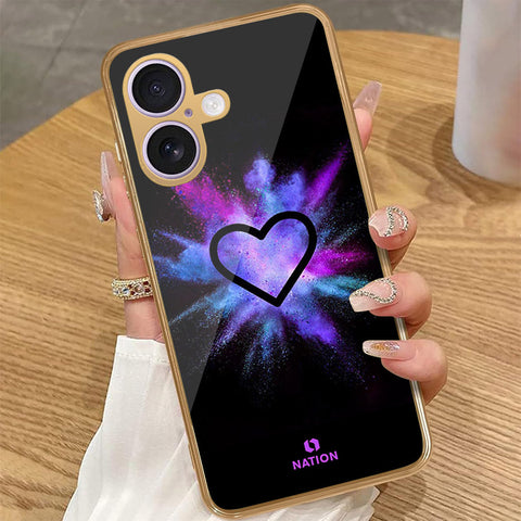 iPhone 17 - Onation Heart Series - HQ Premium Shine Durable Golden Electroplate Case