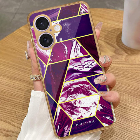 iPhone 16 - O'Nation Shades of Marble Series - HQ Premium Shine Durable Golden Electroplate Case