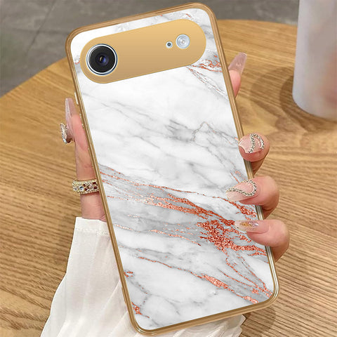 iPhone 17 Air - White Marble Series - HQ Premium Shine Durable Golden Electroplate Case