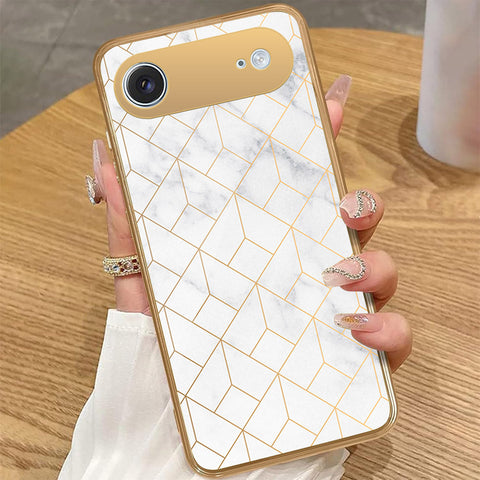 iPhone 17 Air - White Marble Series 2 - HQ Premium Shine Durable Golden Electroplate Case
