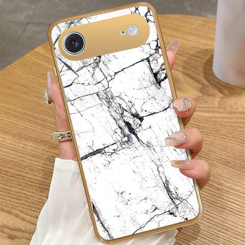 iPhone 17 Air - White Marble Series 2 - HQ Premium Shine Durable Golden Electroplate Case