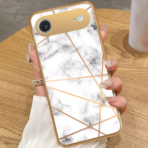 iPhone 17 Air - White Marble Series 2 - HQ Premium Shine Durable Golden Electroplate Case