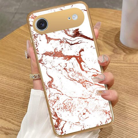 iPhone 17 Air - White Marble Series 2 - HQ Premium Shine Durable Golden Electroplate Case