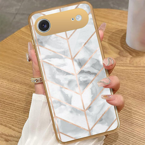 iPhone 17 Air - White Marble Series 2 - HQ Premium Shine Durable Golden Electroplate Case