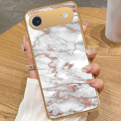 iPhone 17 Air - White Marble Series 2 - HQ Premium Shine Durable Golden Electroplate Case