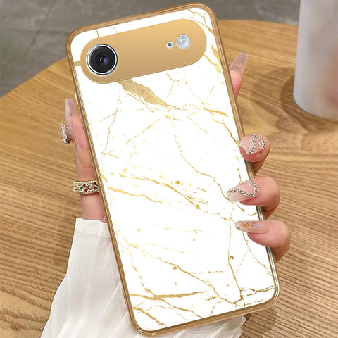 iPhone 17 Air - White Marble Series 2 - HQ Premium Shine Durable Golden Electroplate Case