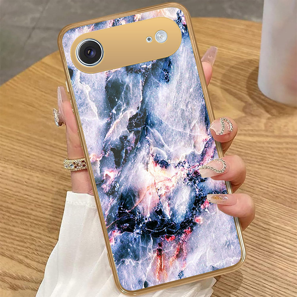 iPhone 17 Air - Colorful Marble Series - HQ Premium Shine Durable Golden Electroplate Case
