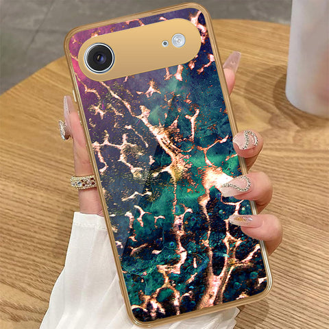 iPhone 17 Air - Colorful Marble Series - HQ Premium Shine Durable Golden Electroplate Case