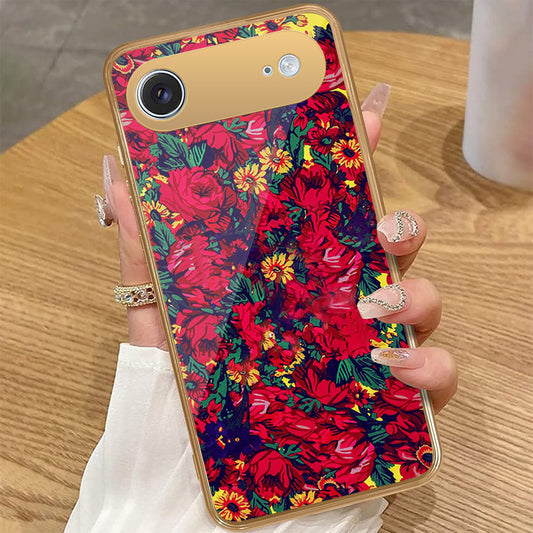 iPhone 17 Air - Floral Series - HQ Premium Shine Durable Golden Electroplate Case