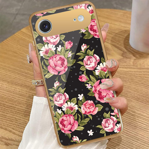 iPhone 17 Air - Floral Series - HQ Premium Shine Durable Golden Electroplate Case