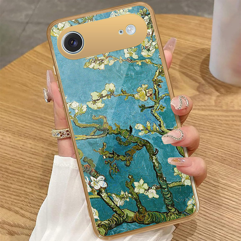 iPhone 17 Air - Floral Series 2 - HQ Premium Shine Durable Golden Electroplate Case