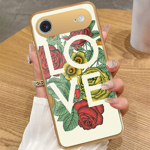 iPhone 17 Air - Floral Series 2 - HQ Premium Shine Durable Golden Electroplate Case