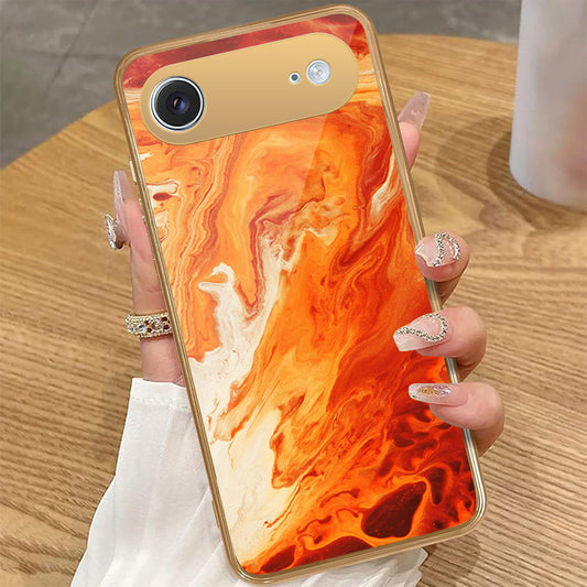 iPhone 17 Air - Mystic Marble Series - HQ Premium Shine Durable Golden Electroplate Case