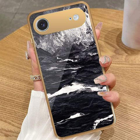 iPhone 17 Air - Black Marble Series - HQ Premium Shine Durable Golden Electroplate Case