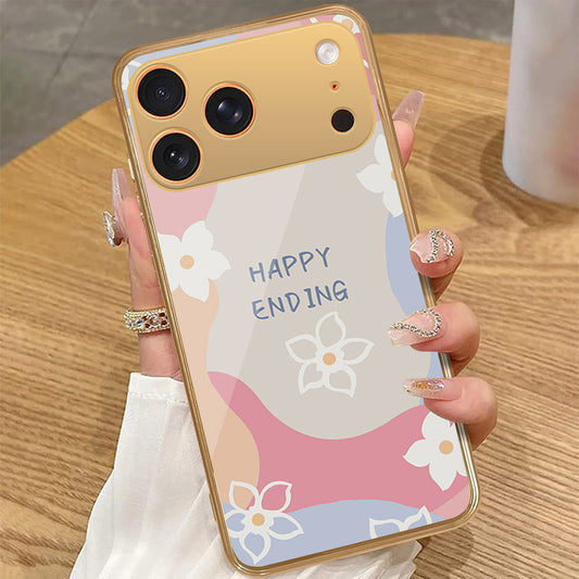 iPhone 17 Pro Max - Happy Series - HQ Premium Shine Durable Golden Electroplate Case