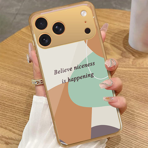 iPhone 17 Pro Max - Happy Series - HQ Premium Shine Durable Golden Electroplate Case