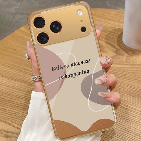 iPhone 17 Pro Max - Happy Series - HQ Premium Shine Durable Golden Electroplate Case