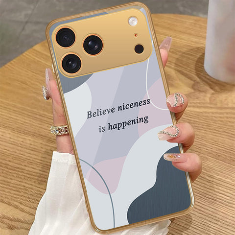 iPhone 17 Pro Max - Happy Series - HQ Premium Shine Durable Golden Electroplate Case