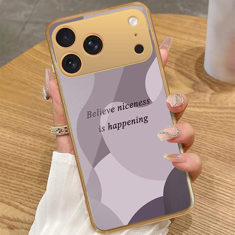 iPhone 17 Pro Max - Happy Series - HQ Premium Shine Durable Golden Electroplate Case