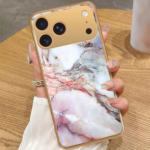 iPhone 17 Pro Max - Colorful Marble Series - HQ Premium Shine Durable Golden Electroplate Case