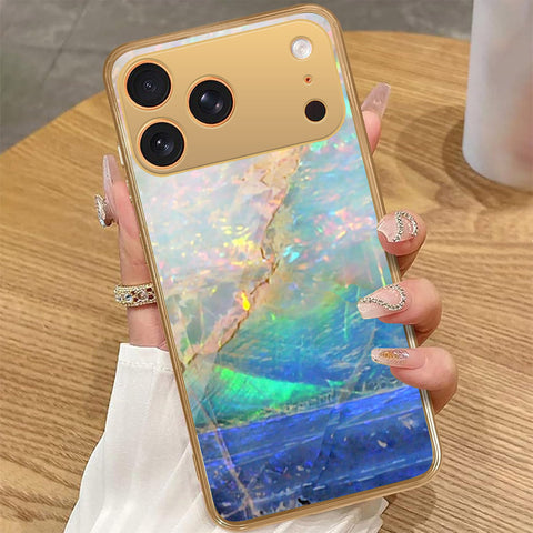 iPhone 17 Pro Max - Colorful Marble Series - HQ Premium Shine Durable Golden Electroplate Case