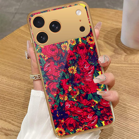 iPhone 17 Pro Max - Floral Series - HQ Premium Shine Durable Golden Electroplate Case
