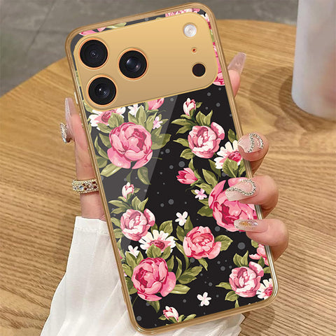 iPhone 17 Pro Max - Floral Series - HQ Premium Shine Durable Golden Electroplate Case