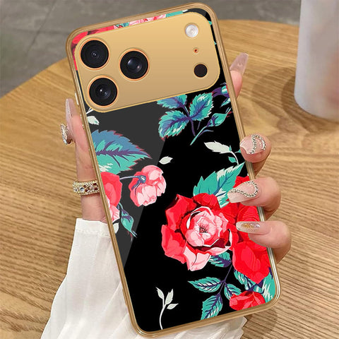 iPhone 17 Pro Max - Floral Series - HQ Premium Shine Durable Golden Electroplate Case