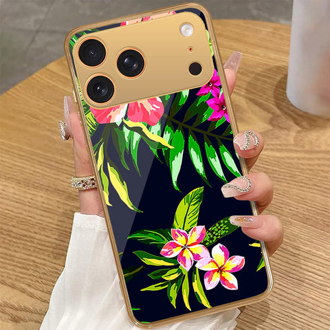iPhone 17 Pro Max - Floral Series - HQ Premium Shine Durable Golden Electroplate Case