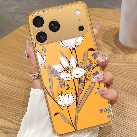 iPhone 17 Pro Max - Floral Series - HQ Premium Shine Durable Golden Electroplate Case