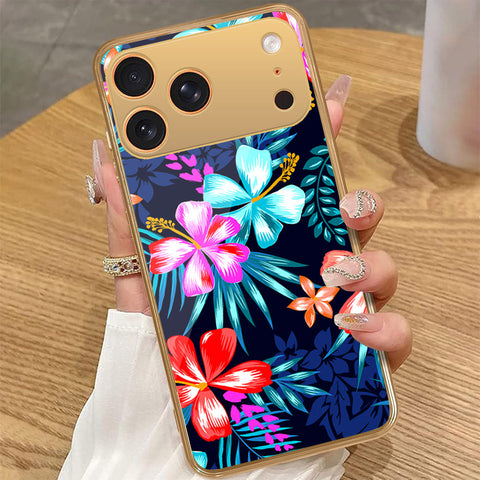 iPhone 17 Pro Max - Floral Series - HQ Premium Shine Durable Golden Electroplate Case