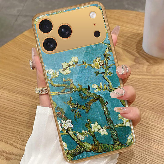 iPhone 17 Pro Max - Floral Series 2 - HQ Premium Shine Durable Golden Electroplate Case