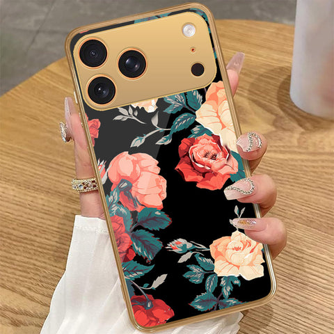 iPhone 17 Pro Max - Floral Series 2 - HQ Premium Shine Durable Golden Electroplate Case