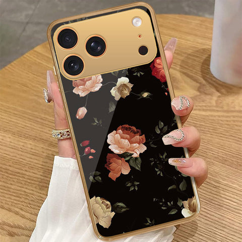 iPhone 17 Pro Max - Floral Series 2 - HQ Premium Shine Durable Golden Electroplate Case