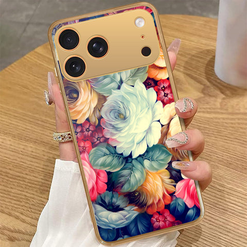 iPhone 17 Pro Max - Floral Series 2 - HQ Premium Shine Durable Golden Electroplate Case