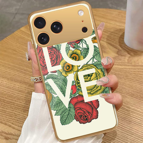 iPhone 17 Pro Max - Floral Series 2 - HQ Premium Shine Durable Golden Electroplate Case