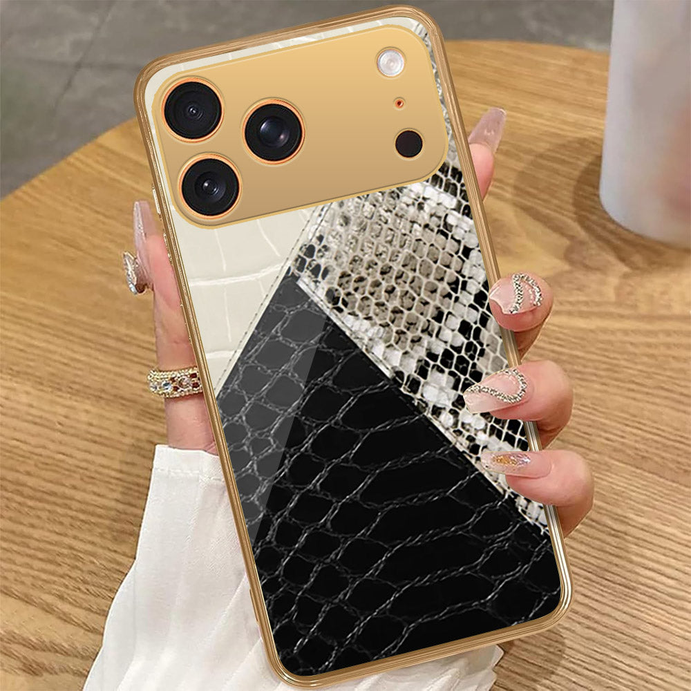 iPhone 17 Pro Max - Printed Skins Series - HQ Premium Shine Durable Golden Electroplate Case