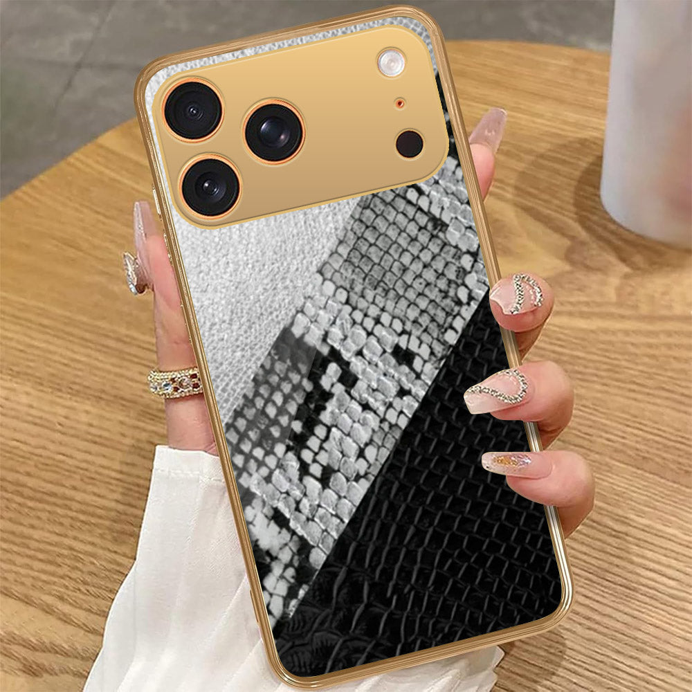 iPhone 17 Pro Max - Printed Skins Series - HQ Premium Shine Durable Golden Electroplate Case (Fast Delivery)