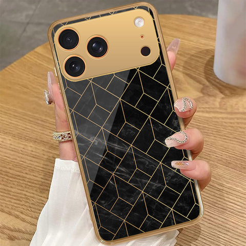 iPhone 17 Pro Max - Black Marble Series - HQ Premium Shine Durable Golden Electroplate Case