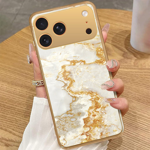 iPhone 17 Pro Max - Mystic Marble Series - HQ Premium Shine Durable Golden Electroplate Case