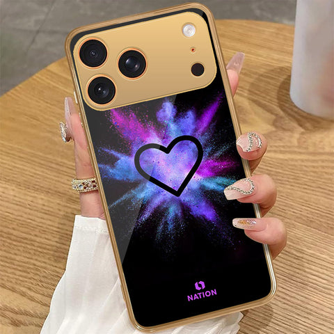 iPhone 17 Pro Max - Onation Heart Series - HQ Premium Shine Durable Golden Electroplate Case