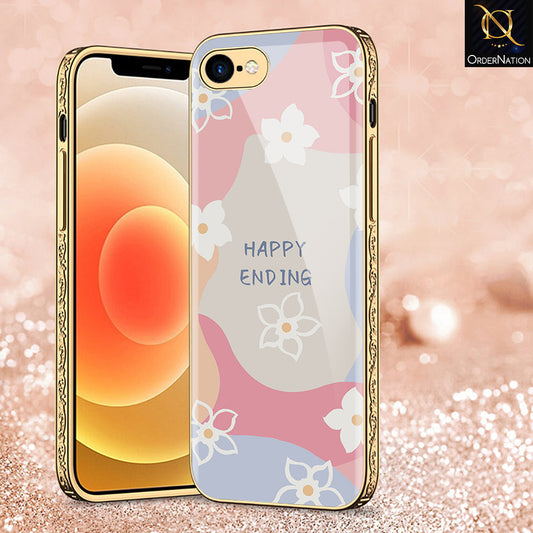 iPhone 8 / 7 Cover - Happy Series - Premium Electroplated Shutterproof Case Soft Silicon Borders Case