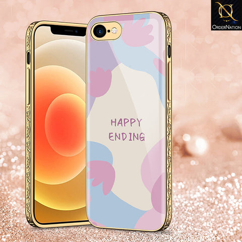 iPhone 8 / 7 Cover - Happy Series - Premium Electroplated Shutterproof Case Soft Silicon Borders Case