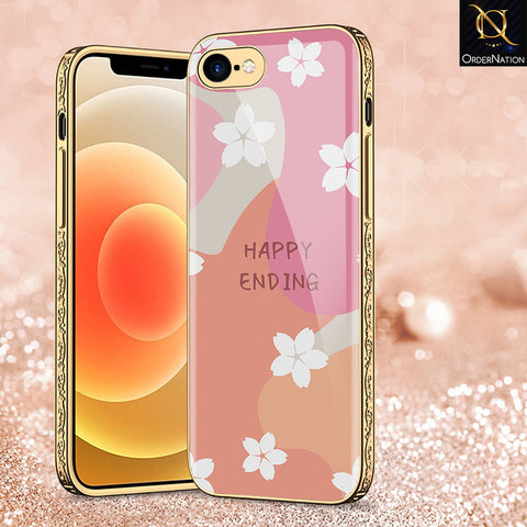 iPhone 8 / 7 Cover - Happy Series - Premium Electroplated Shutterproof Case Soft Silicon Borders Case