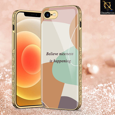 iPhone 8 / 7 Cover - Happy Series - Premium Electroplated Shutterproof Case Soft Silicon Borders Case
