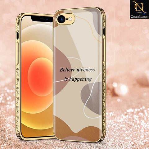 iPhone 8 / 7 Cover - Happy Series - Premium Electroplated Shutterproof Case Soft Silicon Borders Case